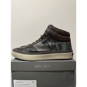 Jimmy Choo Belgravia Camouflage High Top Sneakers Size US11 UK10.5 EU44